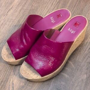 Fuchsia Wedge Sandals